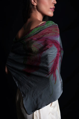 Titanium Scarf with Floral Print