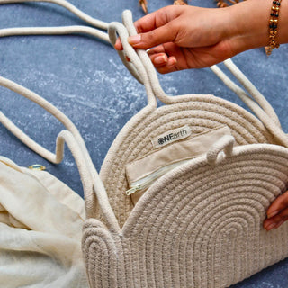 Cream Round Sling Bag