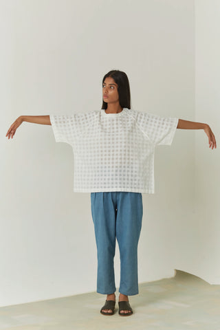 Handwoven Self-Checked Top - Chloe