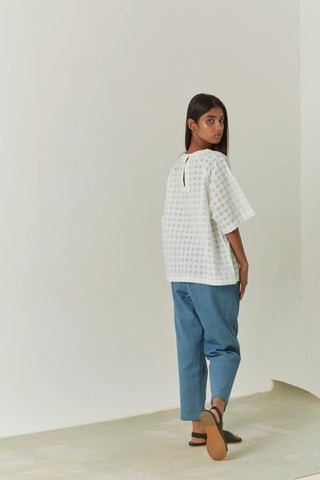 Handwoven Self-Checked Top - Chloe