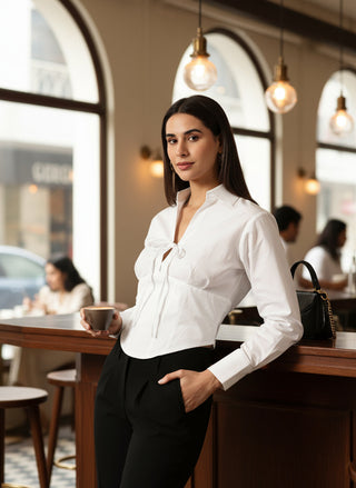 Spread Collar Shirt - White