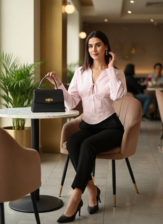 Spread Collar Shirt - Baby Pink