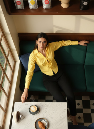 Spread Collar Shirt - Butter Yellow