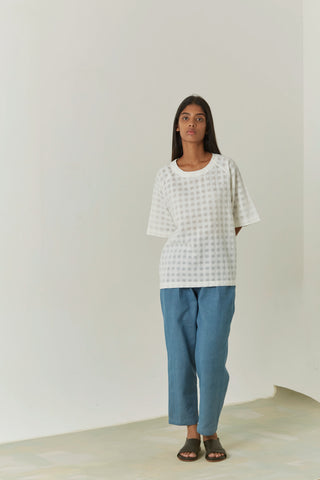 Handwoven Self-Checked Top - Chloe