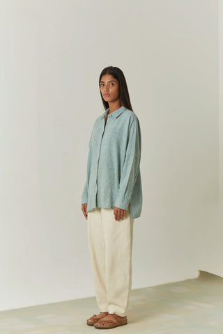 Handwoven Bandhani Shirt - Sage